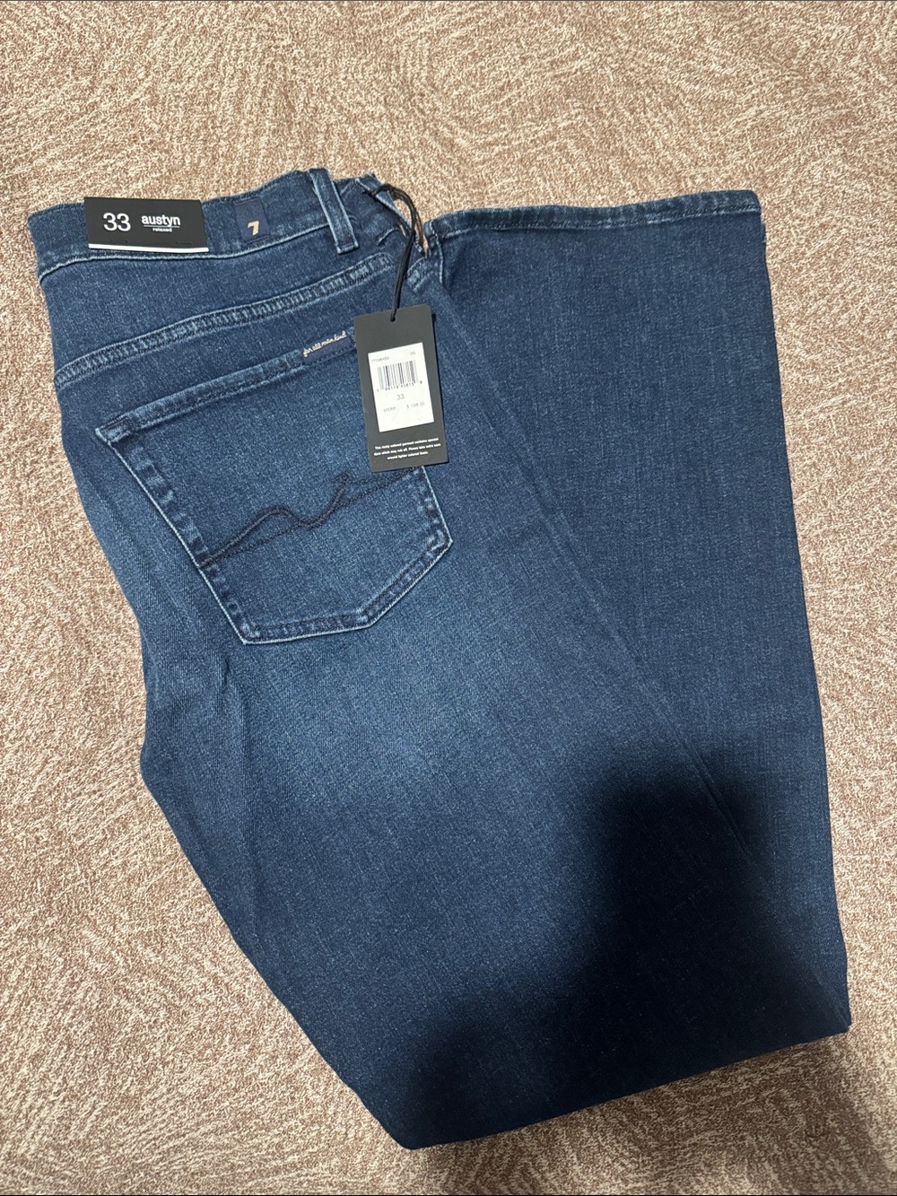 7 For All Mankind Men's Dark Blue Relaxed Jeans